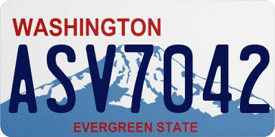 WA license plate ASV7042