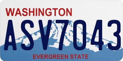 WA license plate ASV7043