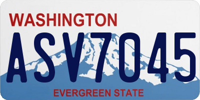 WA license plate ASV7045