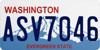 WA license plate ASV7046