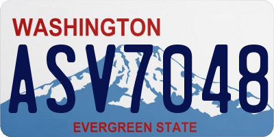 WA license plate ASV7048