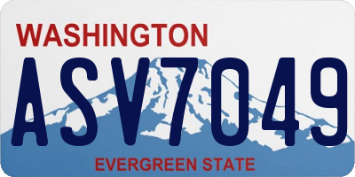 WA license plate ASV7049