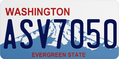WA license plate ASV7050
