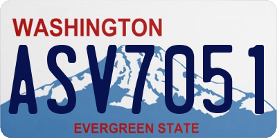 WA license plate ASV7051