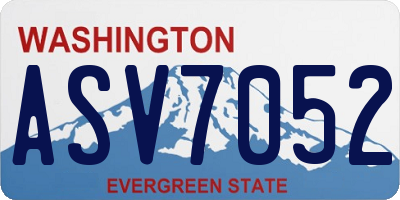 WA license plate ASV7052