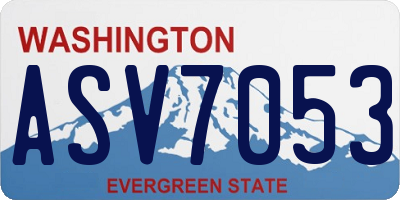 WA license plate ASV7053