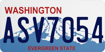WA license plate ASV7054