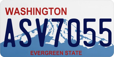 WA license plate ASV7055