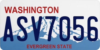 WA license plate ASV7056