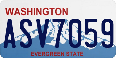 WA license plate ASV7059