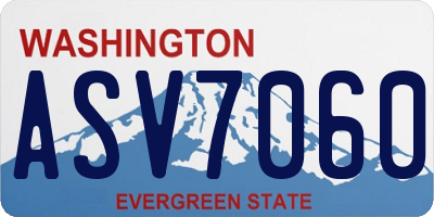 WA license plate ASV7060