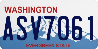 WA license plate ASV7061