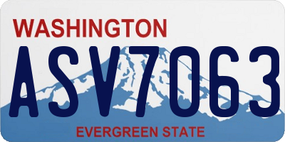 WA license plate ASV7063