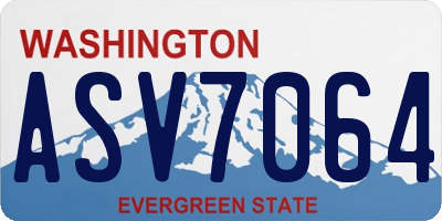 WA license plate ASV7064