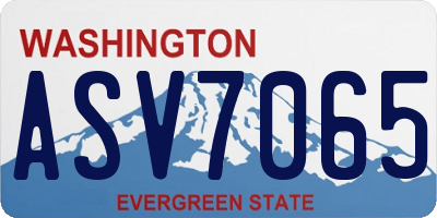 WA license plate ASV7065