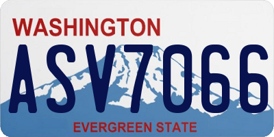 WA license plate ASV7066
