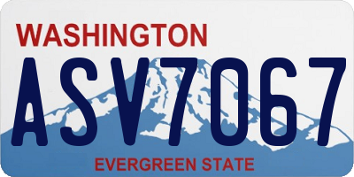 WA license plate ASV7067