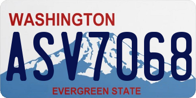 WA license plate ASV7068