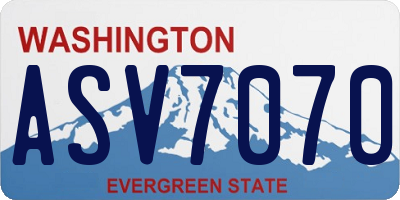 WA license plate ASV7070