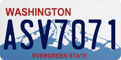 WA license plate ASV7071