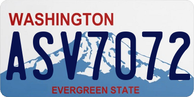 WA license plate ASV7072