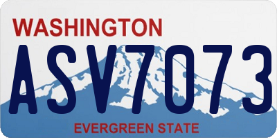 WA license plate ASV7073