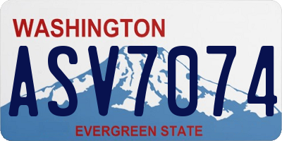 WA license plate ASV7074