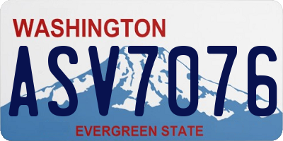 WA license plate ASV7076