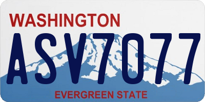 WA license plate ASV7077