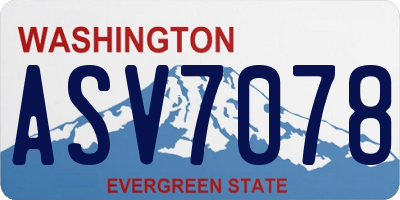 WA license plate ASV7078