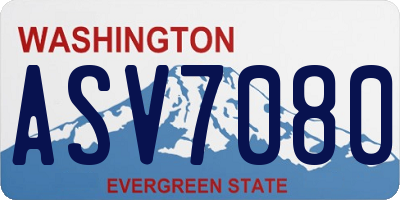 WA license plate ASV7080