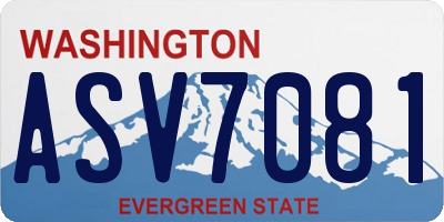 WA license plate ASV7081