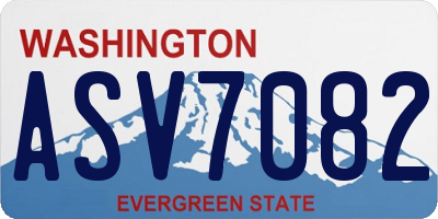 WA license plate ASV7082