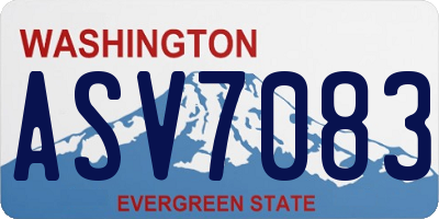WA license plate ASV7083