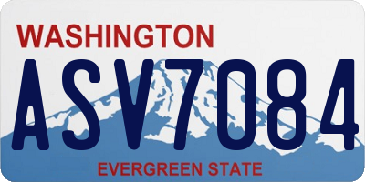 WA license plate ASV7084