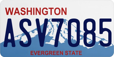 WA license plate ASV7085