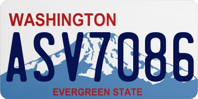 WA license plate ASV7086