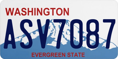 WA license plate ASV7087