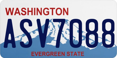 WA license plate ASV7088
