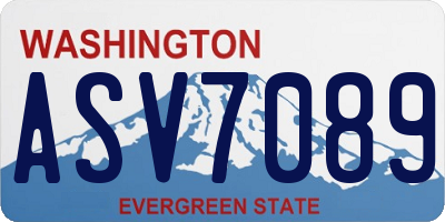 WA license plate ASV7089