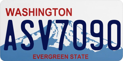 WA license plate ASV7090