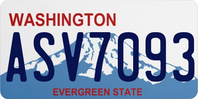 WA license plate ASV7093