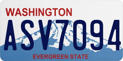 WA license plate ASV7094