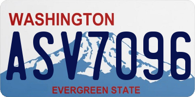 WA license plate ASV7096