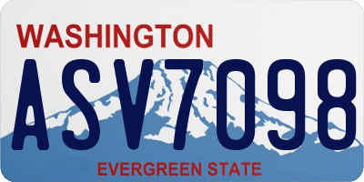 WA license plate ASV7098