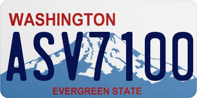 WA license plate ASV7100