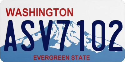 WA license plate ASV7102