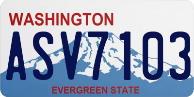 WA license plate ASV7103