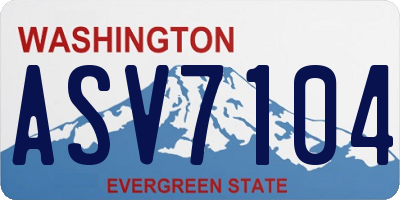 WA license plate ASV7104