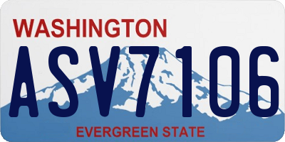 WA license plate ASV7106